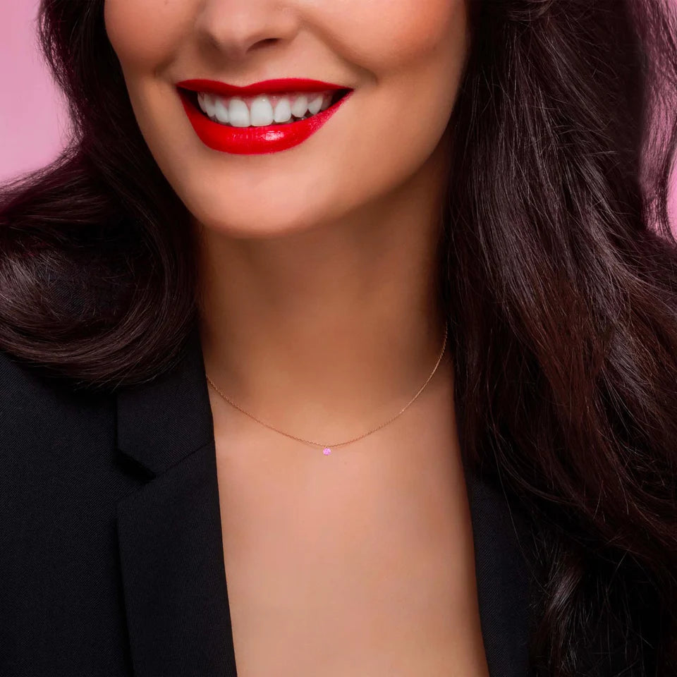 Collier Mini Confetti or rose saphir rose 0.14ct