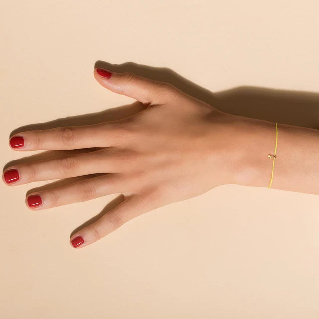 Bracelet BB saphir jaune 0.15ct or jaune cordon jaune