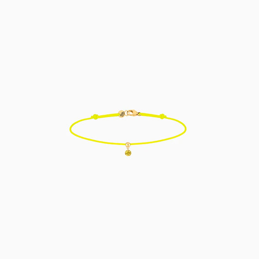 Bracelet BB saphir jaune 0.15ct or jaune cordon jaune