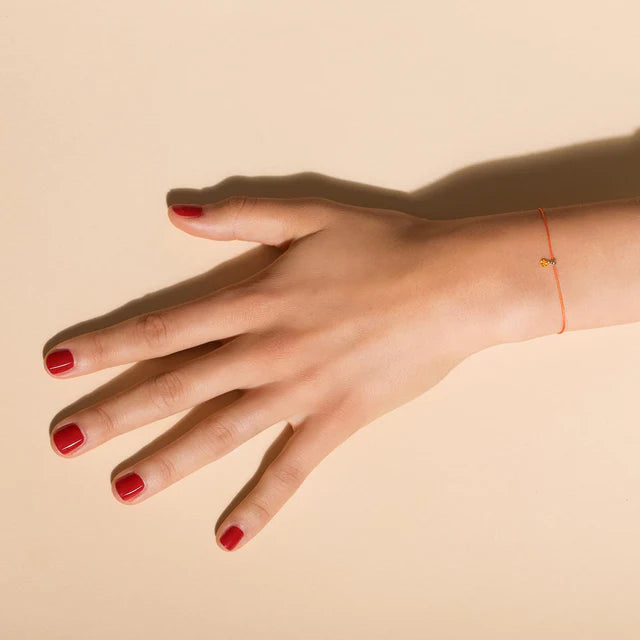 Bracelet BB saphir orange 0.15ct or jaune cordon orange