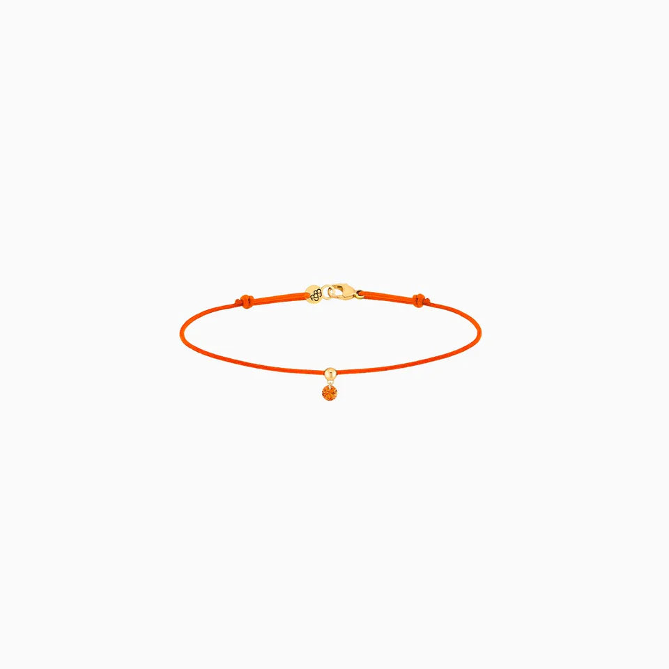 Bracelet BB saphir orange 0.15ct or jaune cordon orange