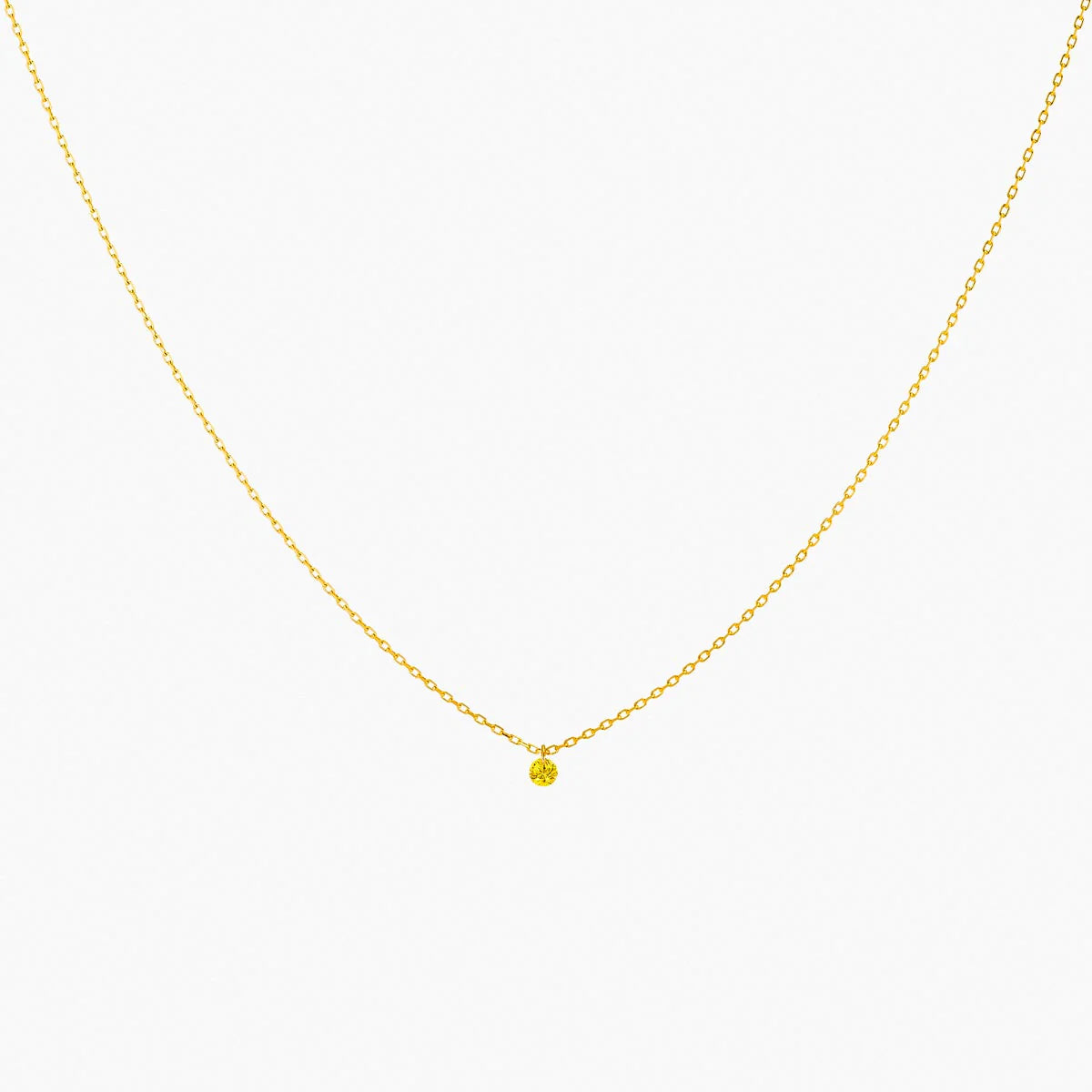 Collier Mini Confetti or jaune saphir jaune 0.15ct