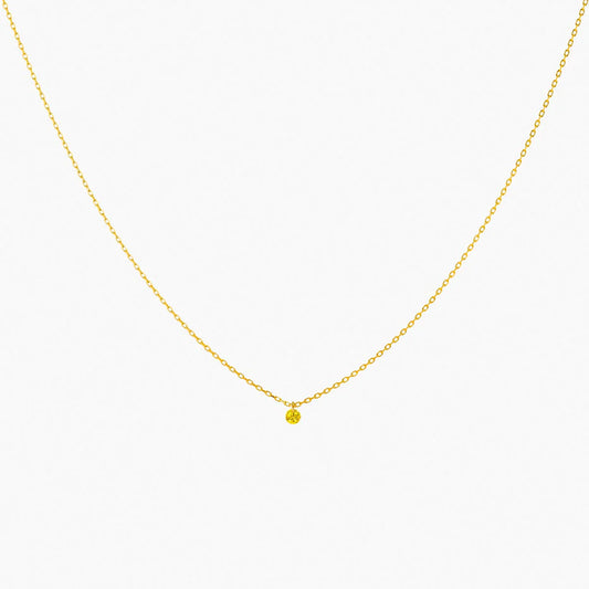 Collier Mini Confetti or jaune saphir jaune 0.15ct