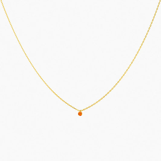 Collier Mini Confetti or jaune saphir orange 0.15ct