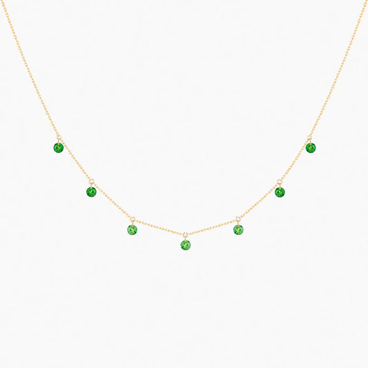 Collier Confetti or jaune tsavorites 0.90ct