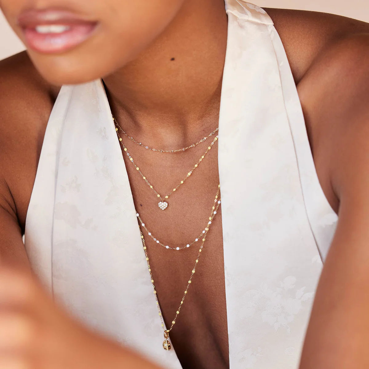 Collier Gigi Classique Sparkle or jaune 42cm