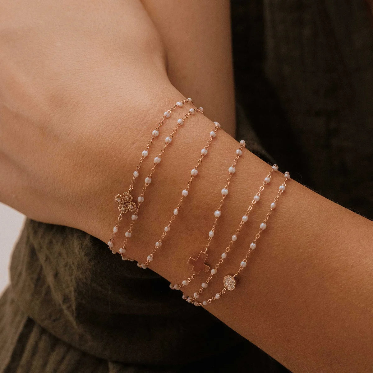 Bracelet Puce Opale or jaune diamants 17cm