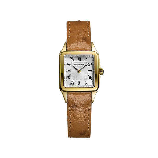 Montre Luna PVD doré cuir camel