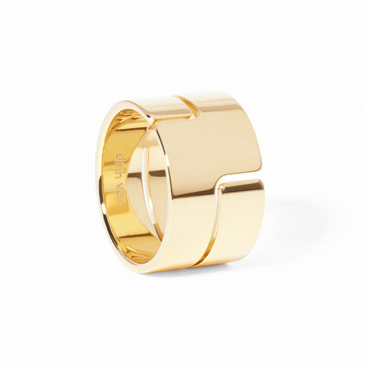 Bague Seventies grand modèle or jaune 18Kt