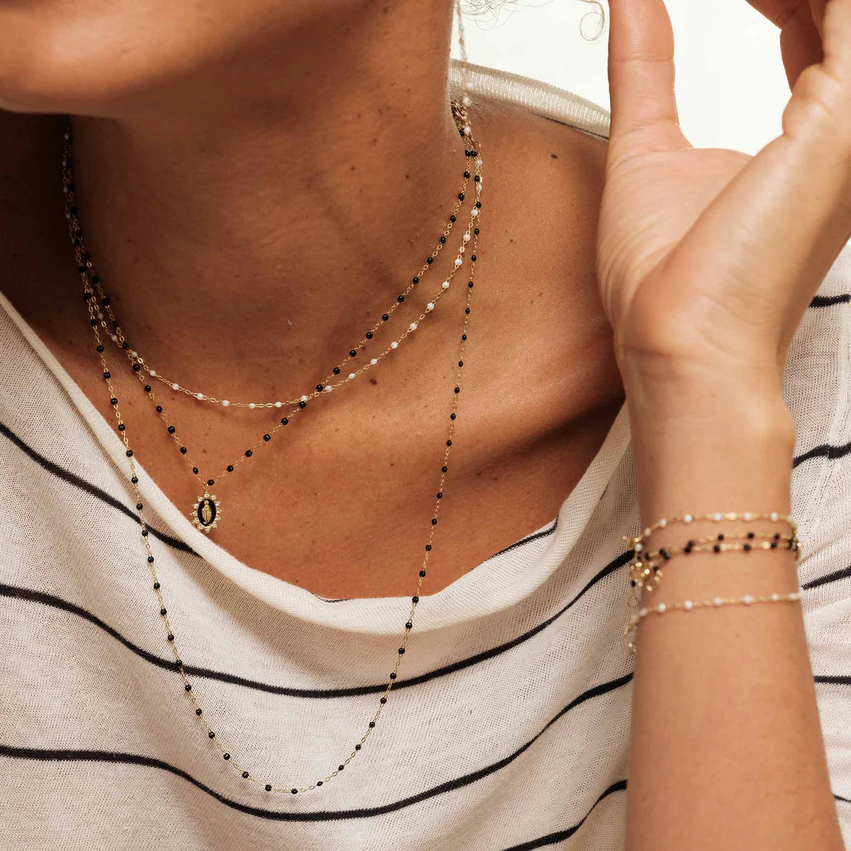 Collier Gigi Classique Opale or jaune 42cm