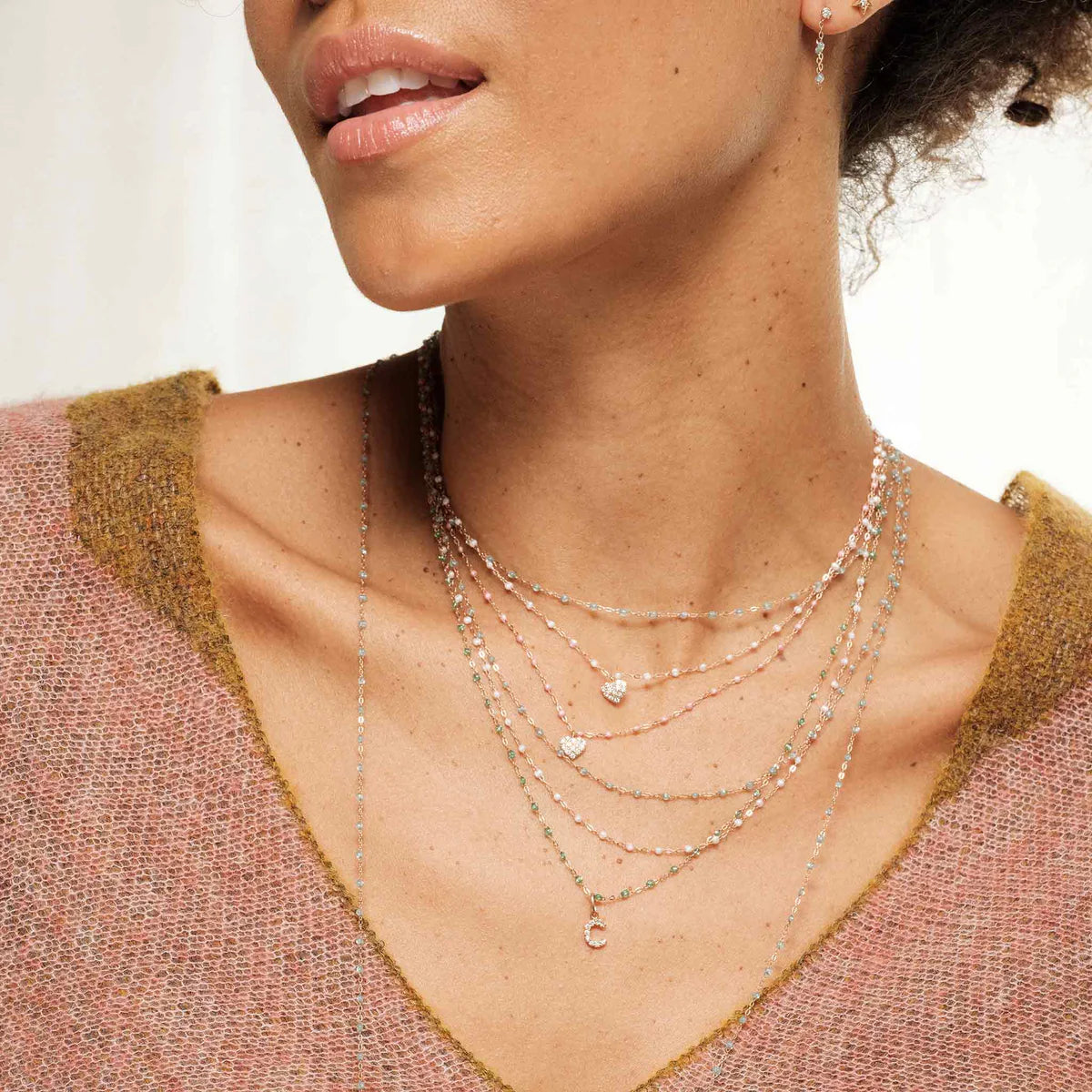 Collier Gigi Classique Opale or jaune 50cm