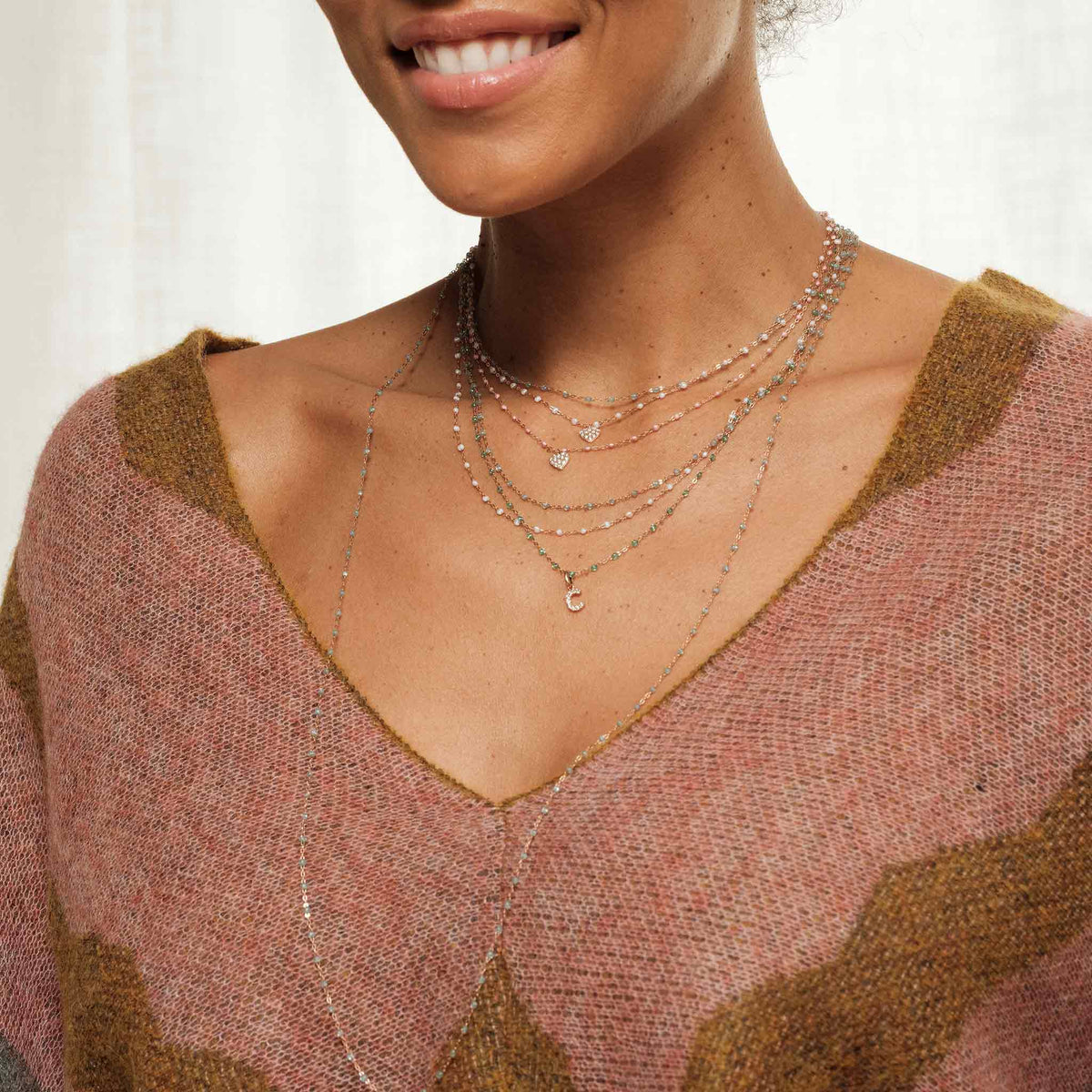 Collier Gigi Classique Opale or jaune 50cm