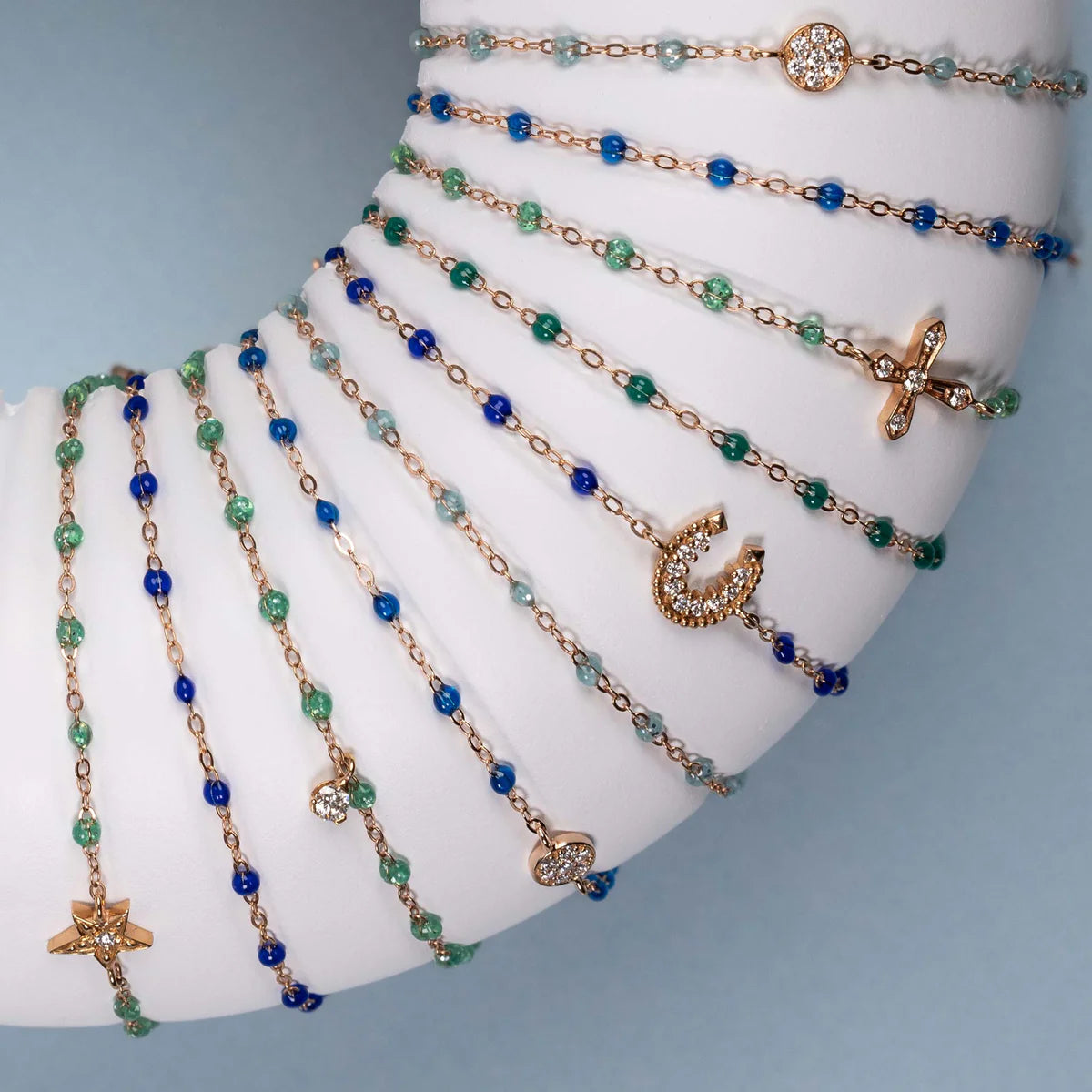 Bracelet Gigi Classique Emeraude or jaune 17cm