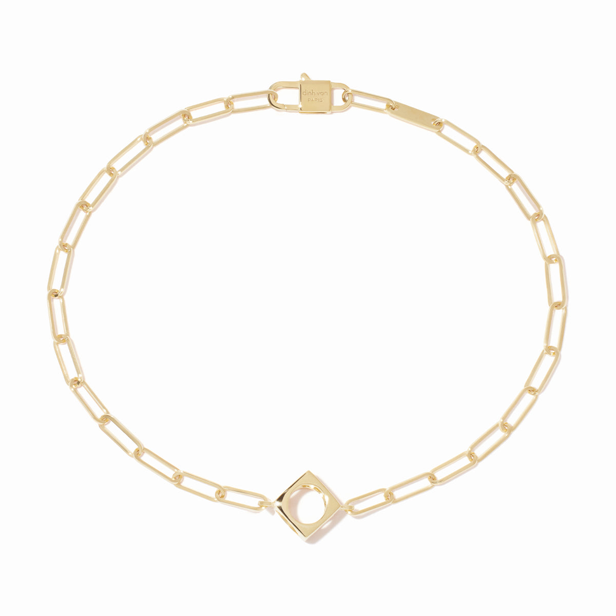 Bracelet sur chaine Le Pavé petit modèle or jaune