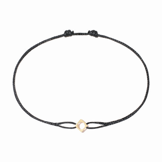 Bracelet sur cordon Le Pavé petit modèle or jaune