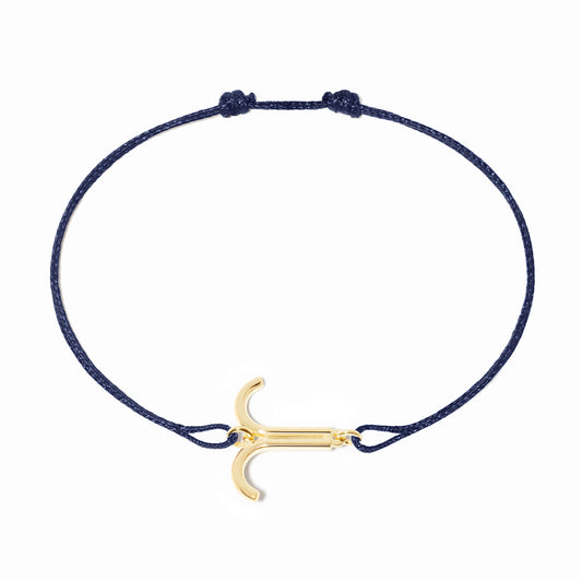 Bracelet cordon Bélier or jaune