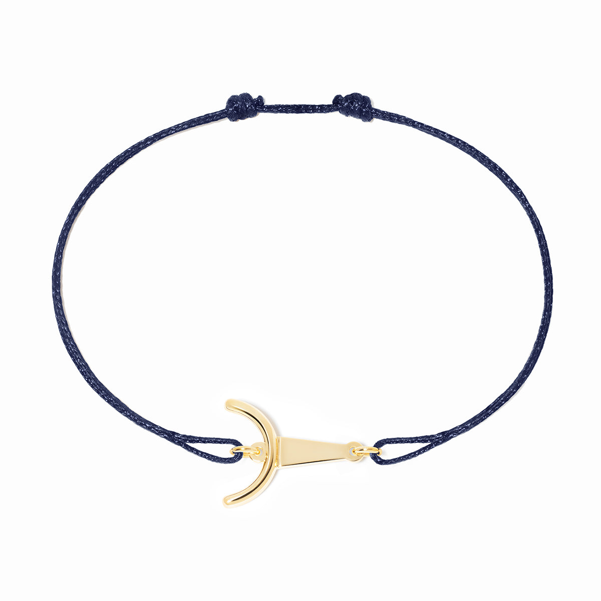 Bracelet cordon Taureau or jaune