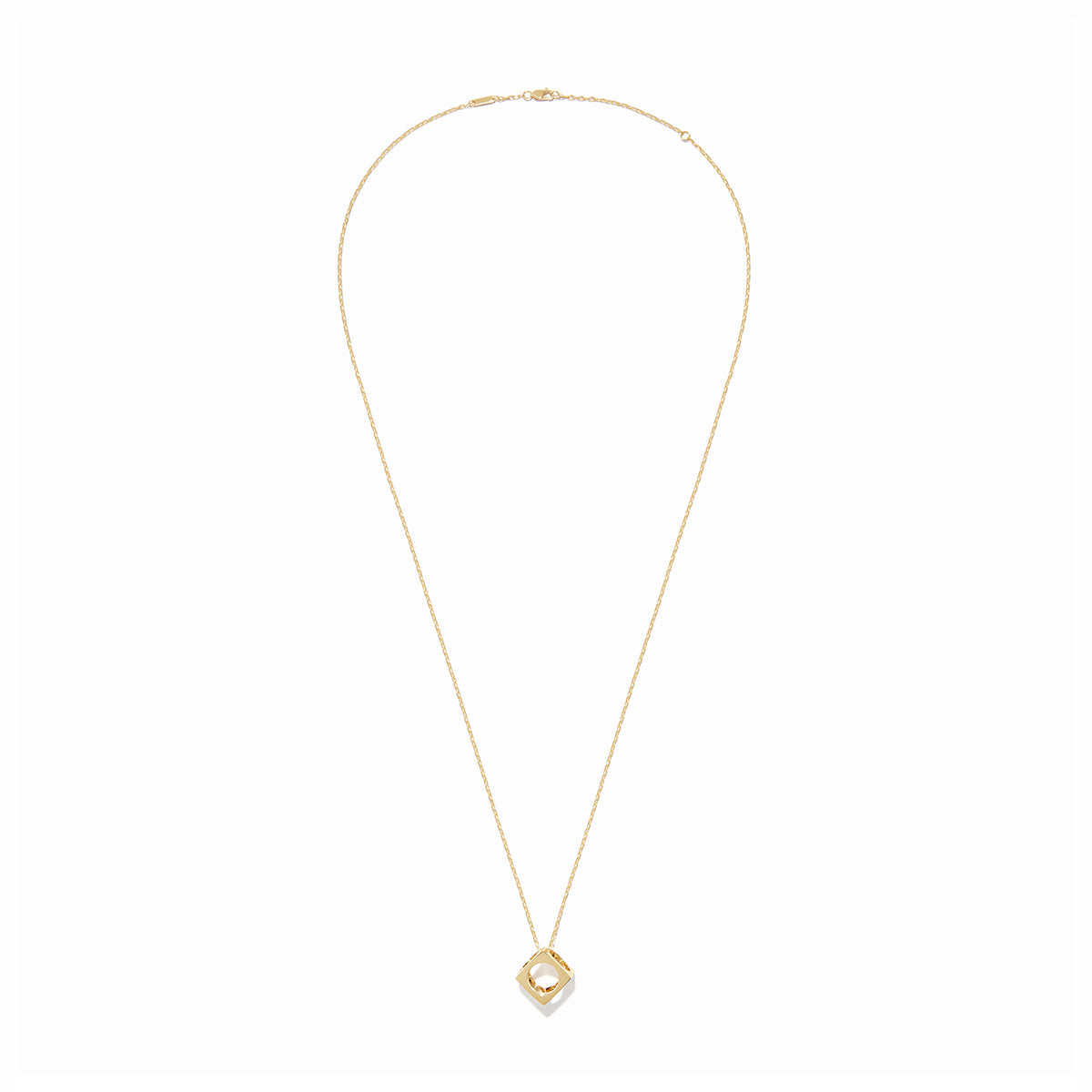 Pendentif sur chaine Le Pavé moyen modèle or jaune