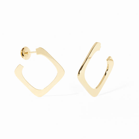 Créoles Impression petit modèle or jaune 18Kt