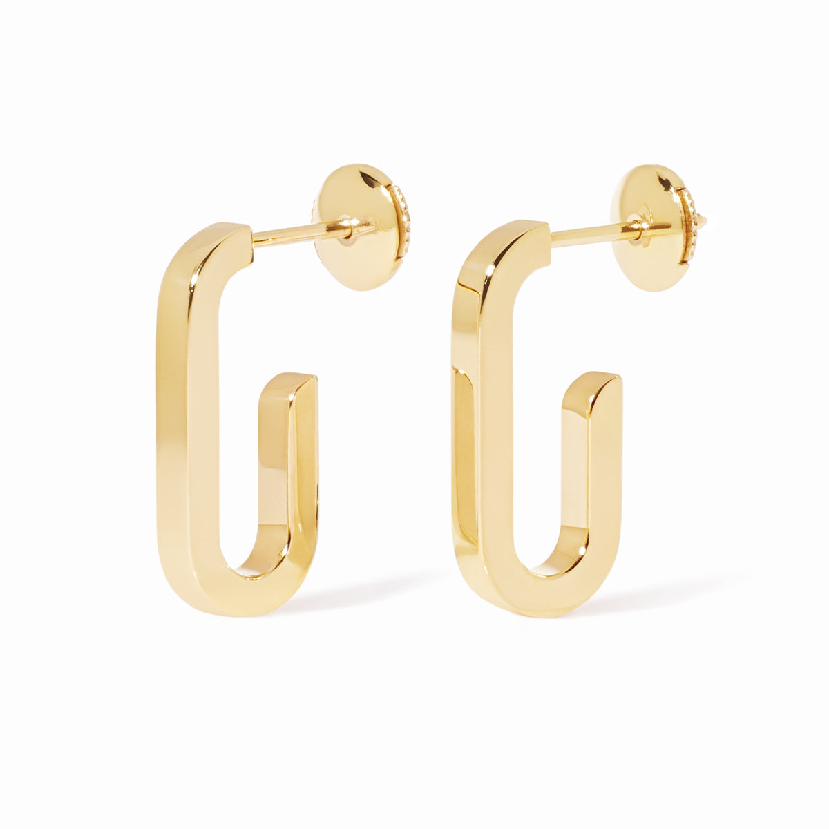 Boucles d'oreilles Maillon petit modèle or jaune 18Kt