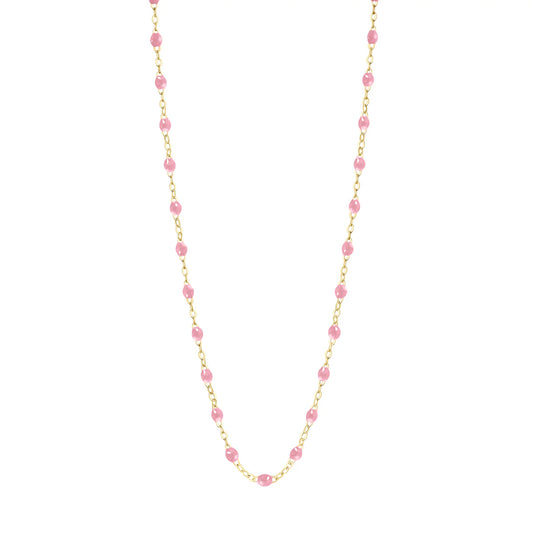 Collier Gigi Classique Fuchsia or jaune 42cm