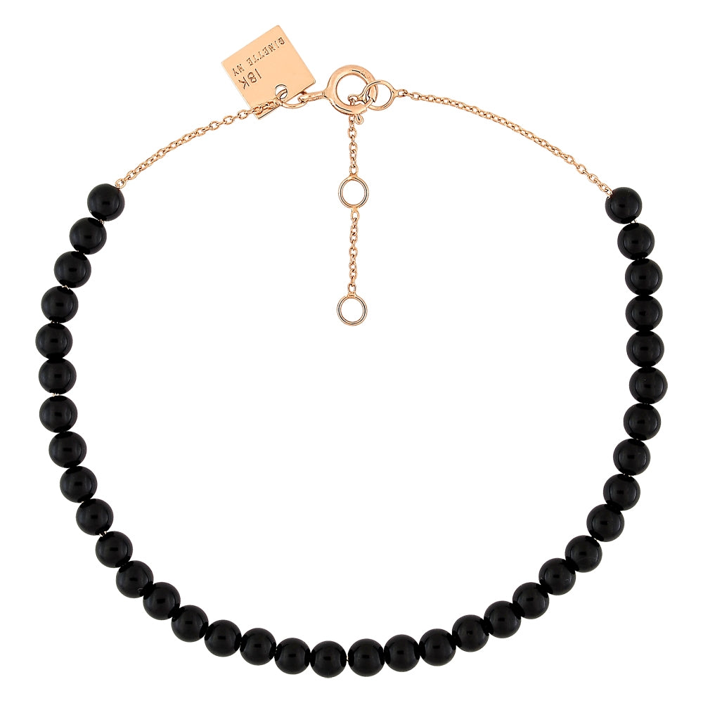 Bracelet Maria mini onyx or rose 18Kt