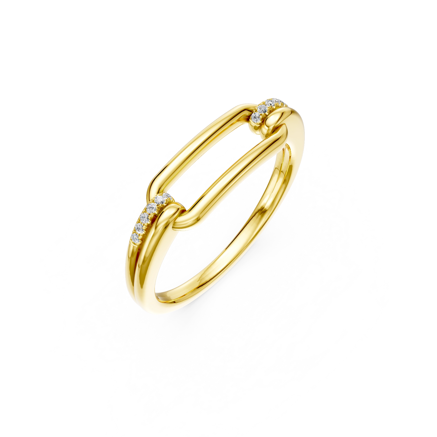 Bague Birkin PVD doré et diamants
