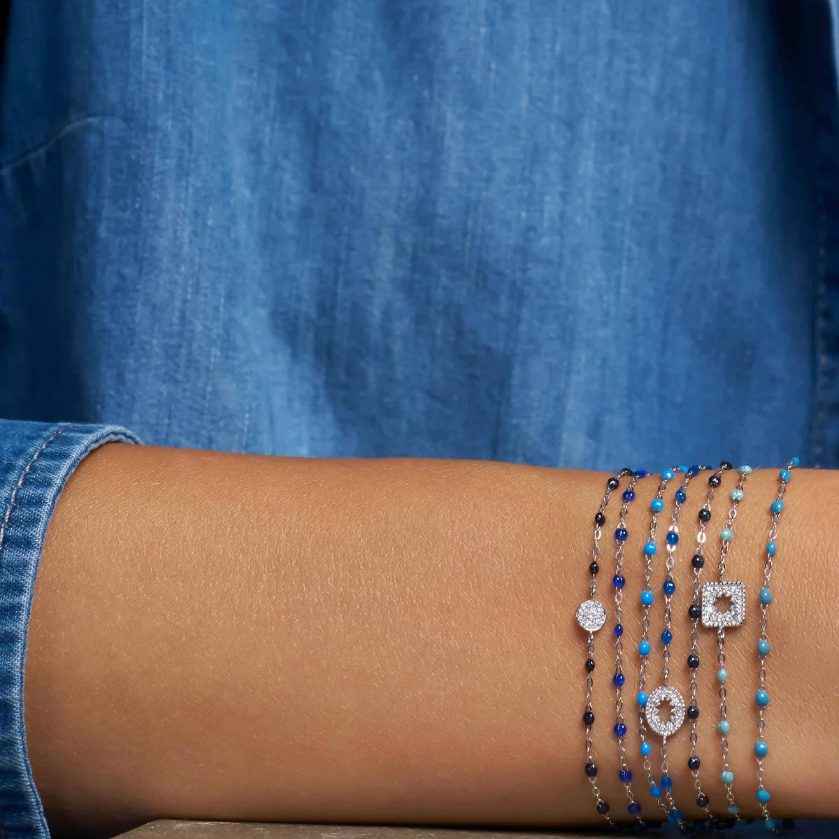 Bracelet Gigi Classique Prusse or blanc 17cm