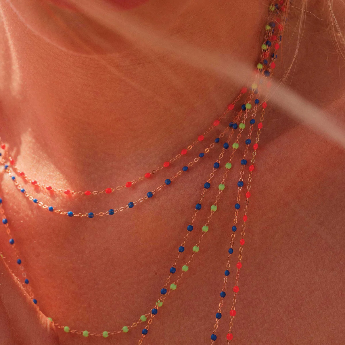Collier Gigi Classique Corail or jaune 42cm
