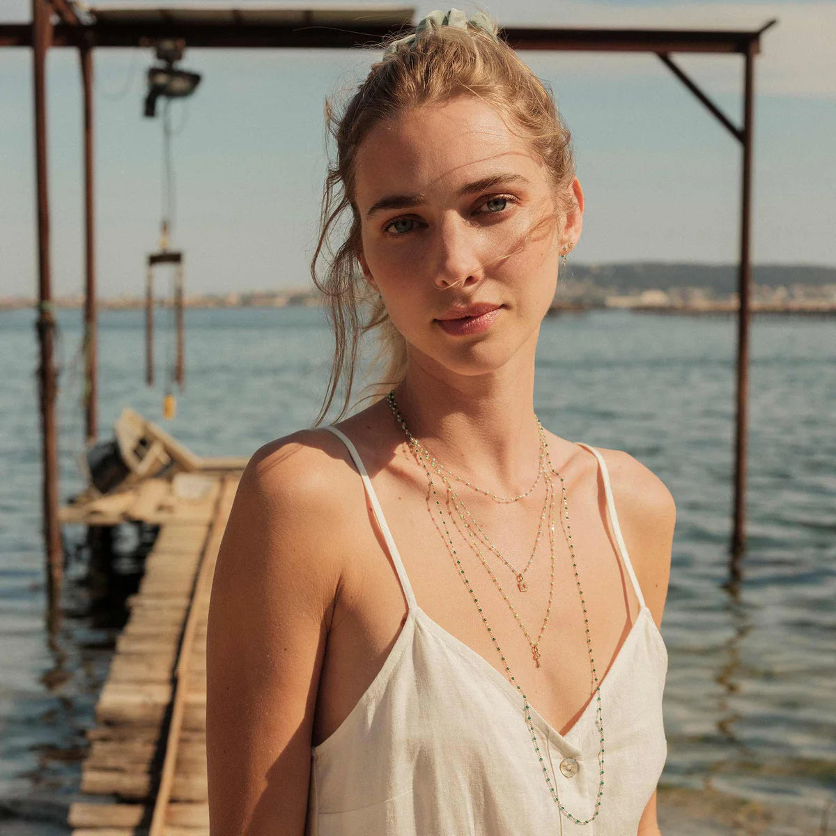 Collier Gigi Classique Anis or jaune 42cm