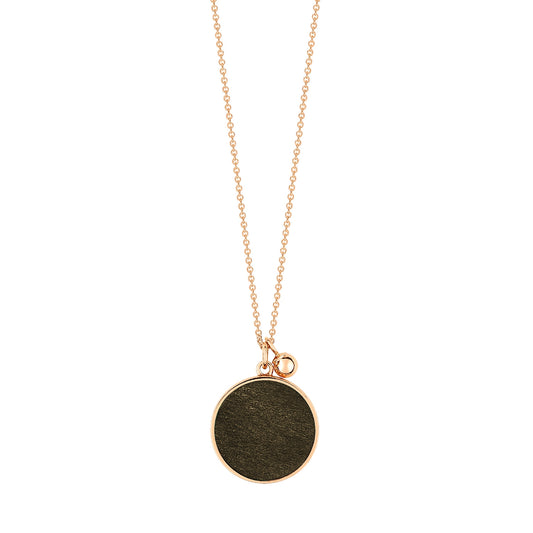 Collier Ever Obsidian disc or rose 18Kt