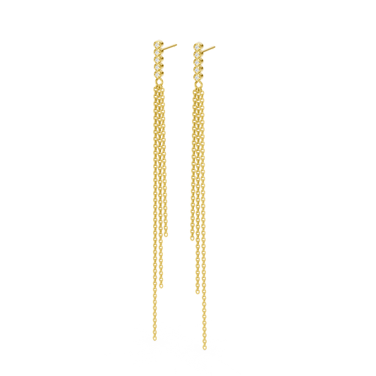 Boucles d'oreilles Elara PVD doré et diamants