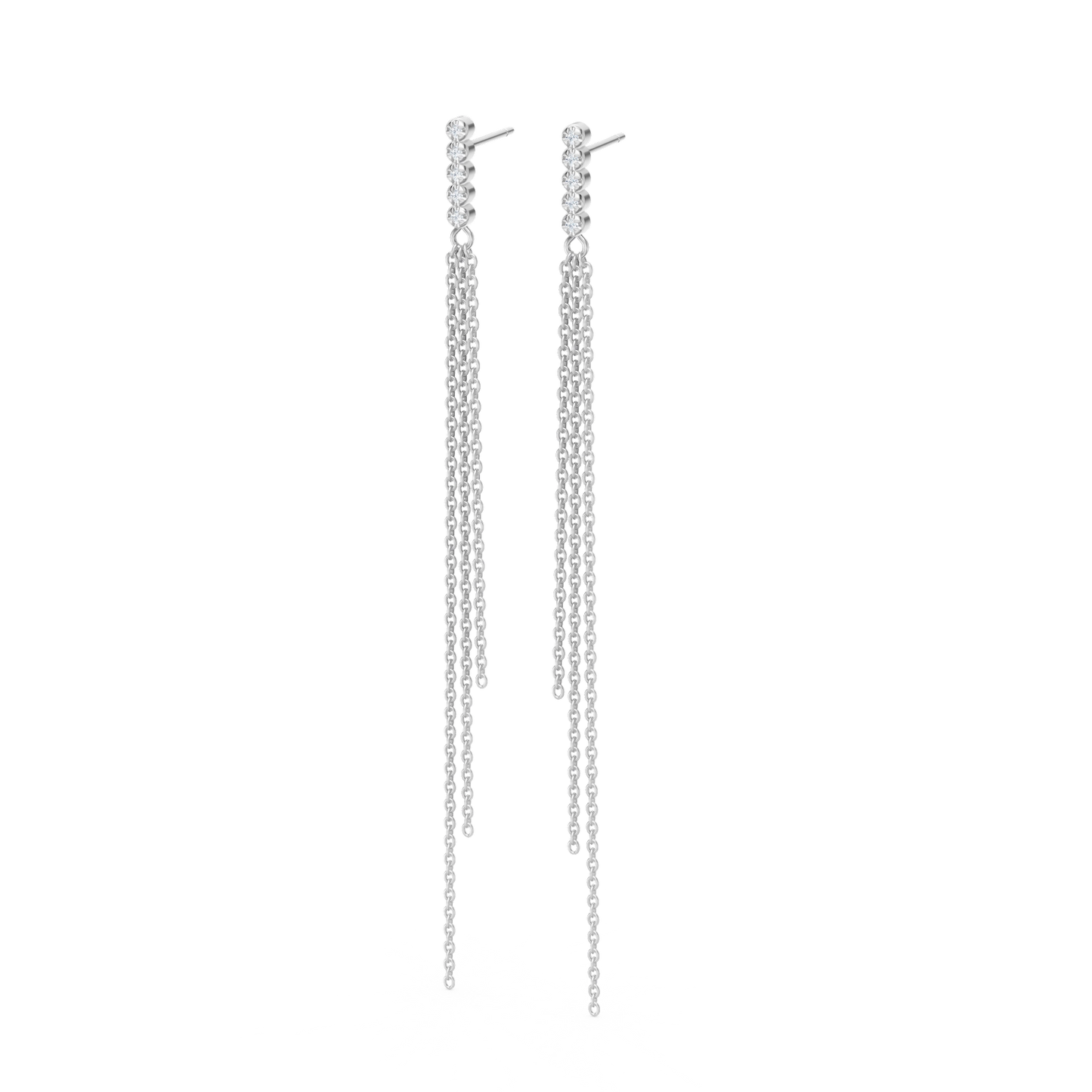 Boucles d'oreilles Elara argent et diamants