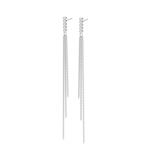 Boucles d'oreilles Elara argent et diamants