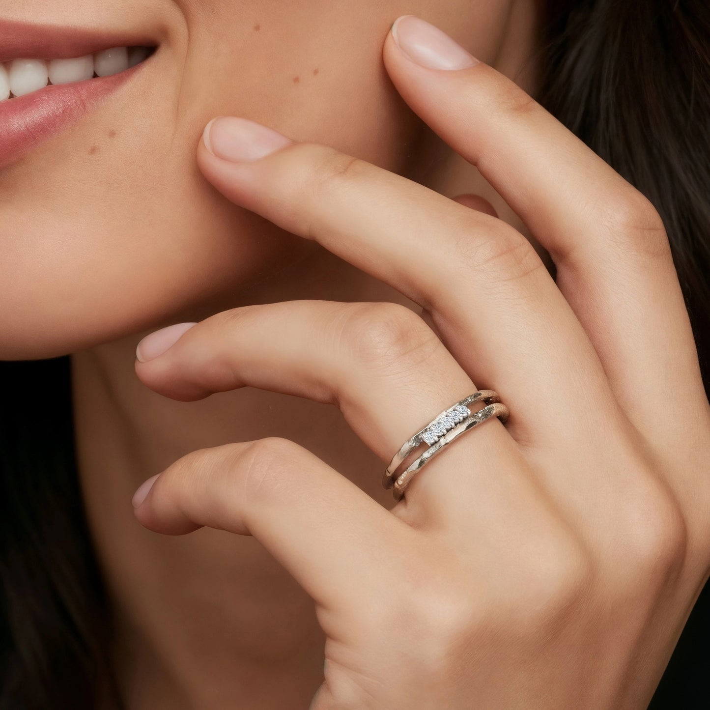 Bague Fallon argent et diamants
