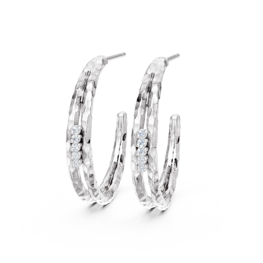 Créoles Fallon argent et diamants