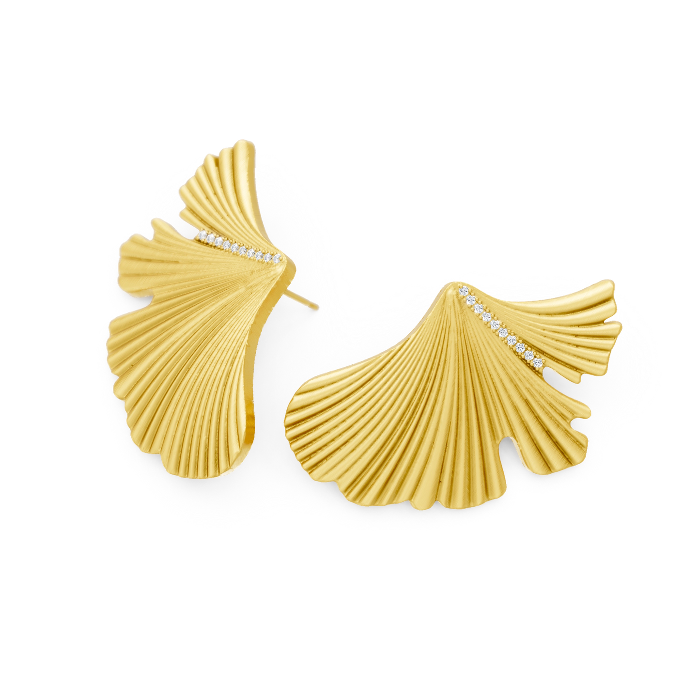 Boucles d'oreilles Fanora PVD doré et diamants grand modèle