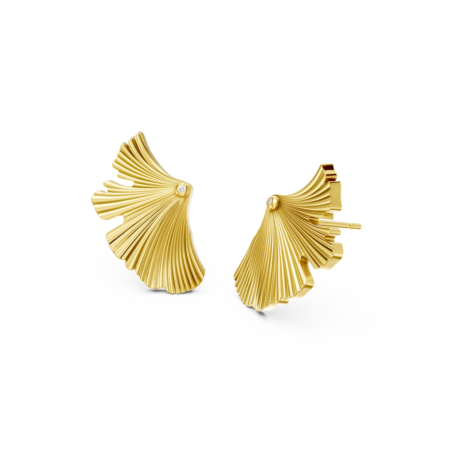 Boucles d'oreilles Fanora PVD doré et diamants petit modèle