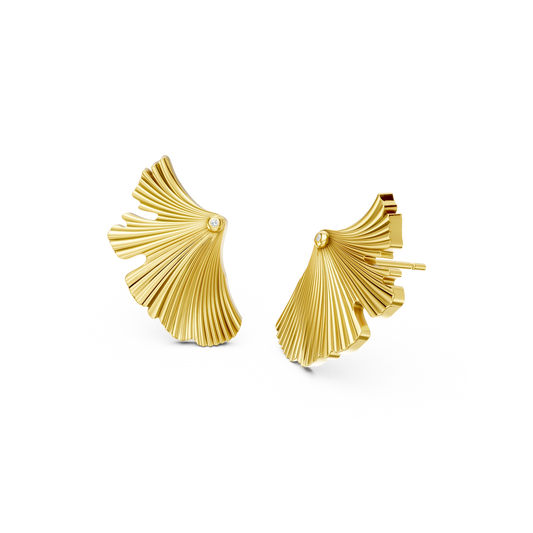 Boucles d'oreilles Fanora PVD doré et diamants petit modèle