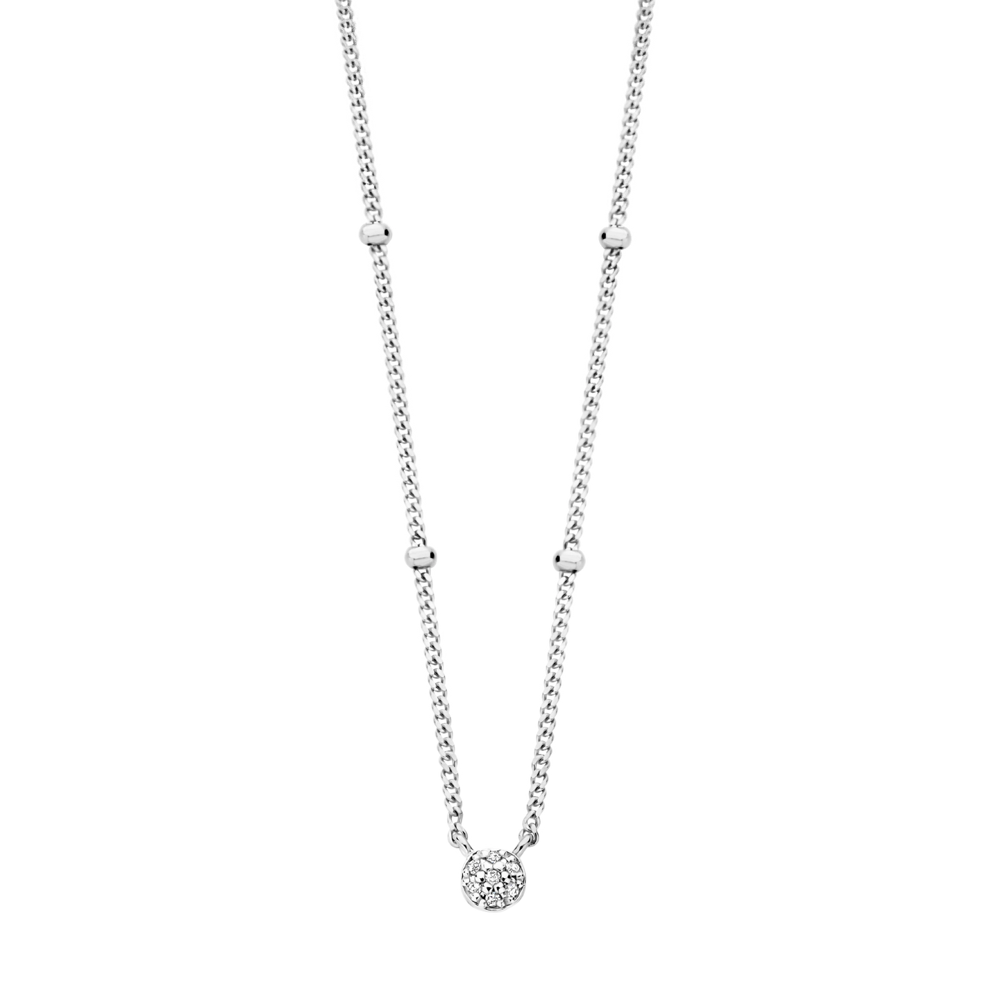Pendentif First Beaded argent et diamants