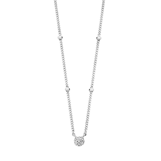 Pendentif First Beaded argent et diamants