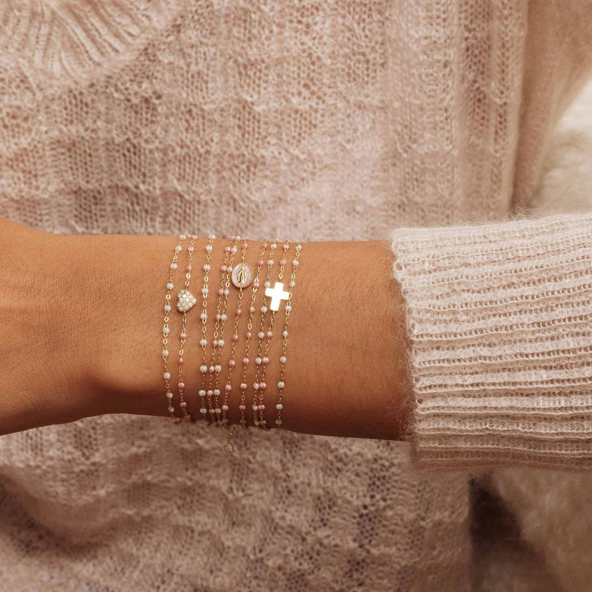Bracelet Blush Croix or jaune 17cm