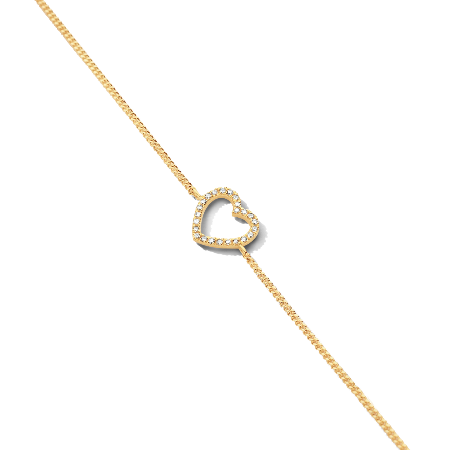 Bracelet Heart Chain PVD doré et diamants