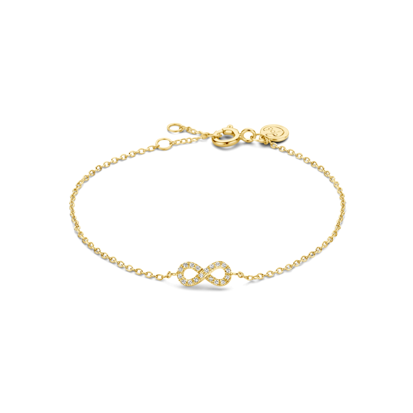 Bracelet Infinity PVD doré et diamants