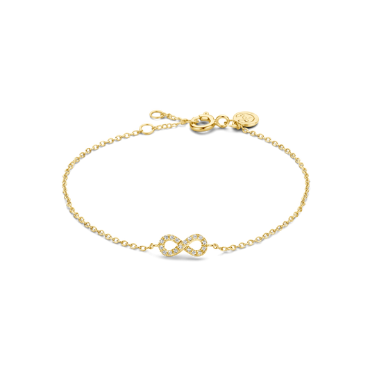 Bracelet Infinity PVD doré et diamants
