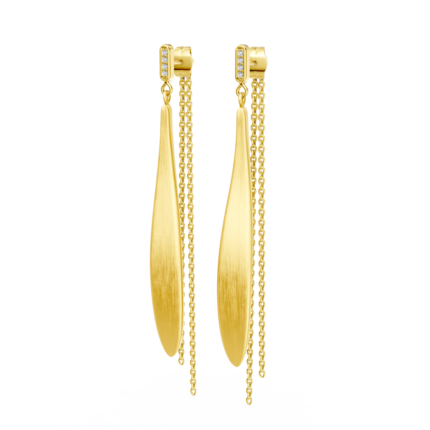 Boucles d'oreilles Loren PVD doré et diamants