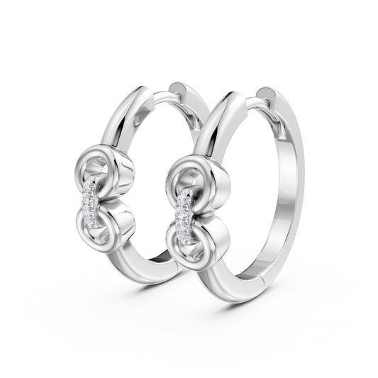 Créoles d'oreilles Mercury argent et diamants