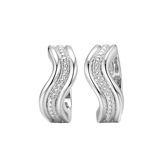Boucles d'oreilles Ondine argent et diamants