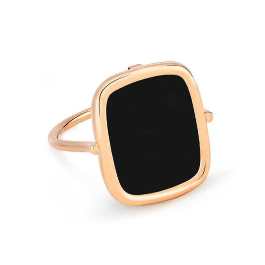 Bague Antique Onyx or rose 18Kt