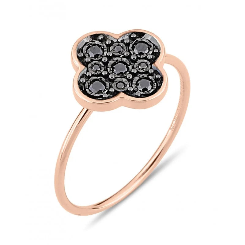 Bague Jardin Précieux or jaune et diamants noirs